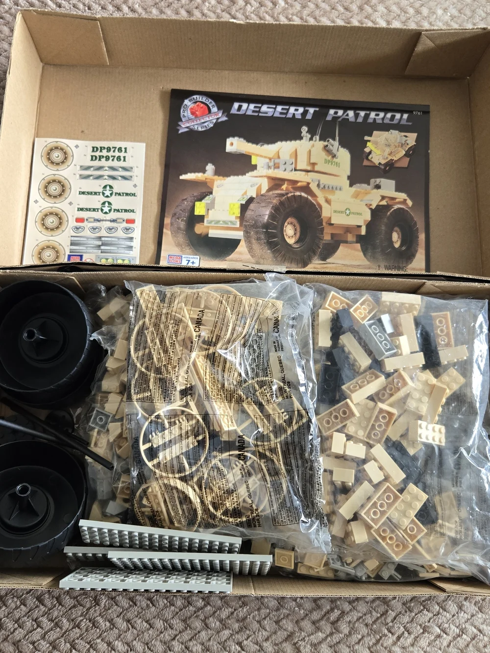 Mega Bloks Desert Patrol DP9761 660pc Military Vehicle Set w/Box Parts